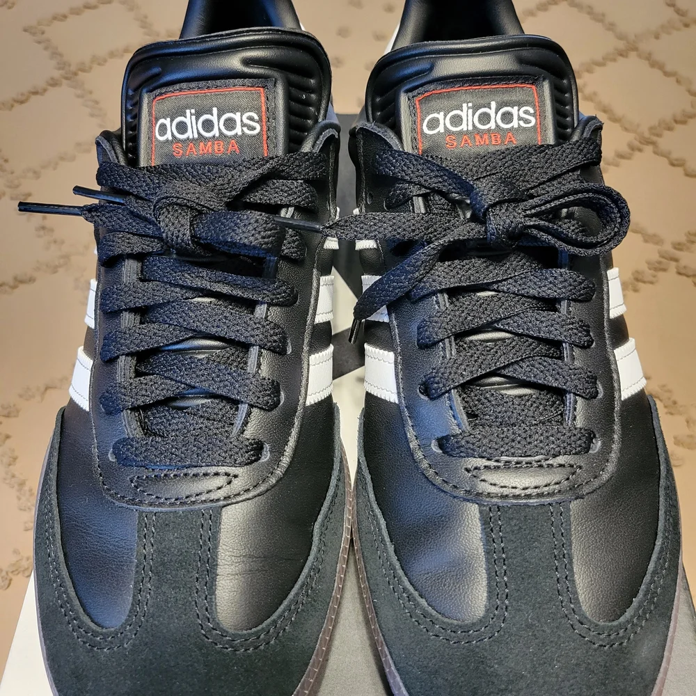 adidas Samba Sneakers - Black & White with Gum Sole - Picture 3 of 4